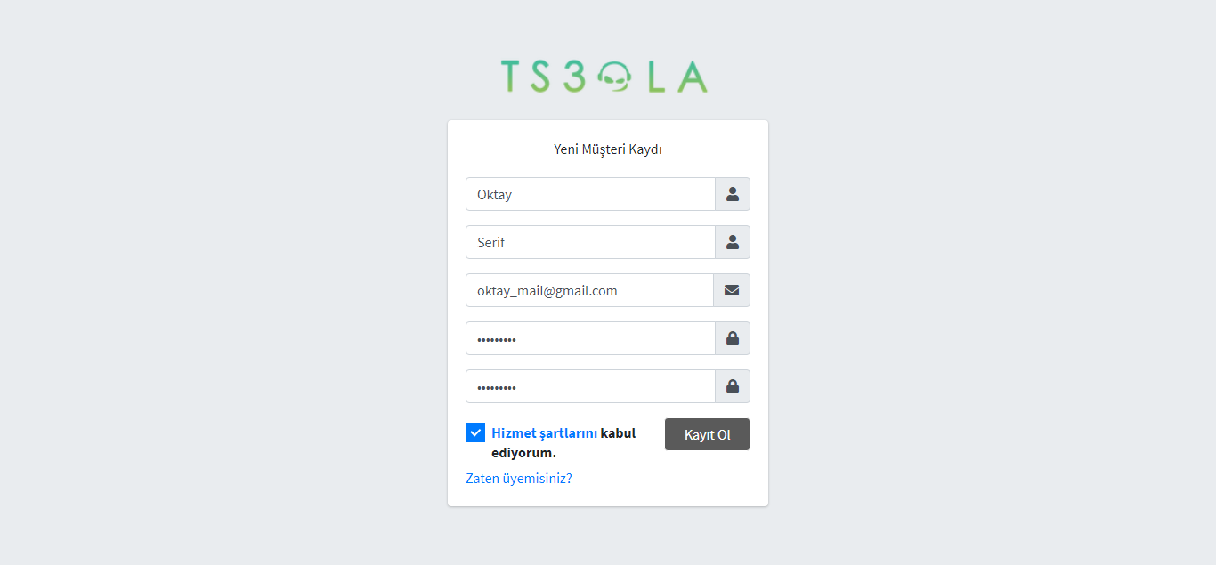 Teamspeak3 Panel Kayıt